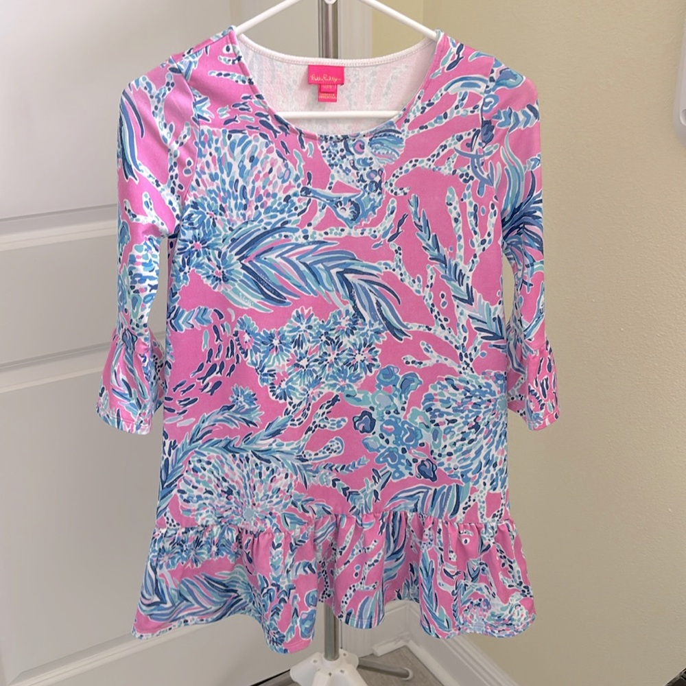 Lily Pulitzer Girls Sorrento Dress New Kids on the Deck Pattern size L (8/10)